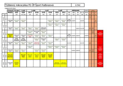 Týždenný mikrocyklus FO ŽP Šport Podbrezová  9.TMC Smékal,Fortuna