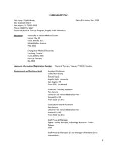 Microsoft Word - Huang CAPTE formatted CV (Dec 2014)