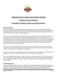    	
     OREGON	
  STATE	
  FAIR	
  &	
  EXPOSTION	
  CENTER	
   Employment	
  Handbook	
  