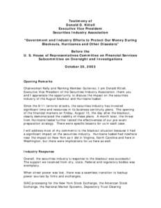 Thomas Edison / Depository Trust & Clearing Corporation / New York City Office of Emergency Management / The Blackout / Emergency management / Office of Emergency Management / Blackout / Michael Biggins / Finance / Financial system / Financial economics / Consolidated Edison