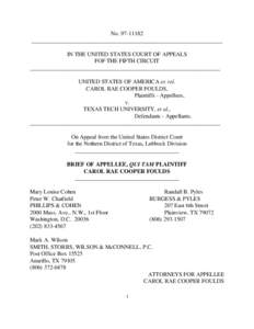 No[removed]__________________________________________________________________ IN THE UNITED STATES COURT OF APPEALS FOF THE FIFTH CIRCUIT __________________________________________________________________ UNITED STATES