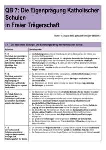 QB 7: Die Eigenprägung freier Schulen