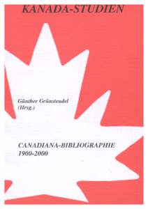 Canadiana – Bibliographie Veröffentlichungen deutschsprachiger Kanadisten