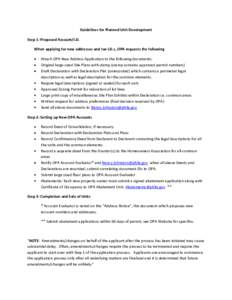 Guidelines for Planned Unit Development Step 1: Proposed Account/I.D. When applying for new addresses and tax I.D.s, OPA requests the following Attach OPA New Address Application to the following documents. Original larg