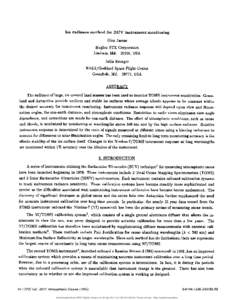 Ice radiance method for BUV instrument monitoring Glen Jaross Hughes STX Corporation Lanham, Md, USA Arlin Krueger