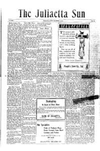 VOLUME  JULIAETTA, IDAHO, NOVEMBER 27, 1914 ty