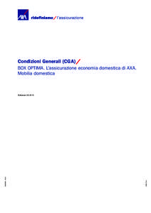 Condizioni Generali (CGA) BOX OPTIMA. L’assicurazione economia domestica di AXA. Mobilia domestica WGR 714 It