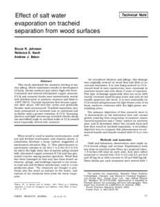 Effect of salt water evaporation on tracheid separation from wood surfaces