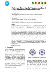 The Source Directivity of a Dodecahedron Sound Source determined by Stepwise Rotation Constant C.J.M. Hak Eindhoven University of Technology, Den Dolech 2, 5600 MB Eindhoven, Netherlands.  Remy H.C. Wenmaekers