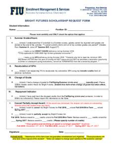 Microsoft Word - BRIGHT FUTURES SCHOLARSHIP REQUEST FORM