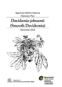 Recovery Plan for Davidsonia johnsonii (Smooth Davidsonia)