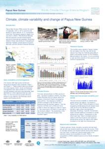 Papua New Guinea Kasis Inape, PNG National Weather Service and Maino Virobo, Environmental Information and Science Climate, climate variability and change of Papua New Guinea Introduction Papua New Guinea (PNG) covers th