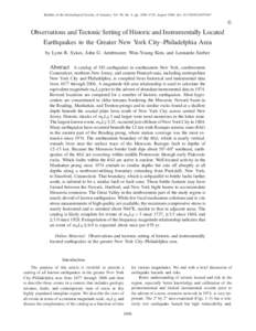 Bulletin of the Seismological Society of America, Vol. 98, No. 4, pp. 1696–1719, August 2008, doi:   Ⓔ Observations and Tectonic Setting of Historic and Instrumentally Located Earthquakes in the Gre