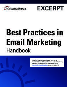 EXCERPT  Best Practices in Email Marketing Handbook