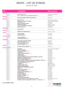 MAPIC – LIST OF STANDS October 10th 2014 HALL AUSTRIA Riviera 7