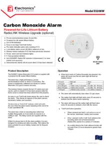 Model EI208W  Carbon Monoxide Alarm Powered-for-Life Lithium Battery RadioLINK Wireless Upgrade (optional) •