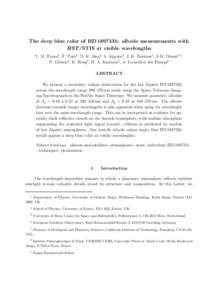 The deep blue color of HD 189733b: albedo measurements with HST /STIS at visible wavelengths T. M. Evans1 , F. Pont2 , D. K. Sing2 , S. Aigrain1 , J. K. Barstow1 , J-M. D´esert5,7 , N. Gibson4 , K. Heng3 , H. A. Knutson