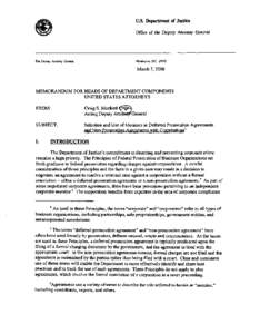 Memorandum to Heads of Department Components and United States Attorneys from Craig S. Morford, Acting Deputy Attorney General,  March 7, 2008