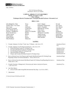 Date: [removed]Fall National Meeting Washington, District of Columbia CAPITAL ADEQUACY (E) TASK FORCE Monday, November 17, 2014