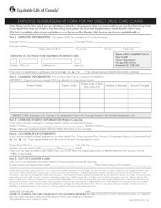 Employee Reimbursement Form for Pay Direct Drug Card Claims