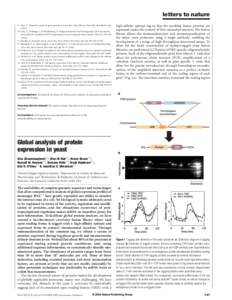 Proteins / Bioinformatics / Molecular genetics / Proteomics / Codon usage bias / Messenger RNA / Protein expression / Saccharomyces cerevisiae / Green fluorescent protein / Biology / Gene expression / Genomics