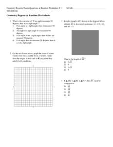 Geometry Regents Exam Questions at Random Worksheet # 1  NAME:________________________________ www.jmap.org