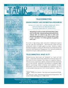 Environment / Energy conservation / Telecommuter / Carbon footprint / Greenhouse gas / Remote office center / Environmental issues with energy / Telecommuting / Working time