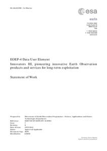 ESA UNCLASSIFIED – For Official Use  esrin Via Galileo Galilei Casella Postale[removed]Frascati