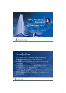 Microsoft PowerPoint - 07 SWAN Gerry (UP) Safety Assessment - Scavengers.PPT [Mode de compatibilité]
