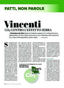 FATTI, NON PAROLE  Vincenti CO2 CONTRO L’EFFETTO SERRA