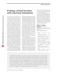 letters to the editor  © 2002 Nature Publishing Group http://www.nature.com/natureneuroscience Probing cortical function with electrical stimulation