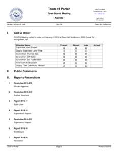 Board - Town Board Meeting - Feb 8, 2016 7:00 PM