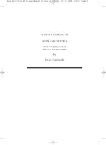 Anne Griffiths A5 v3.qxp:Memoir of Anne Griffiths[removed]A SHORT MEMOIR OF