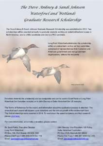 Environment / Delta Waterfowl Foundation / Ducks Unlimited / Doctor of Philosophy