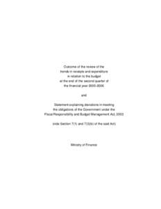 Outcome of the review of the trends in receipts and expenditure in relation to the budget at the end of the second quarter of the financial year[removed]and