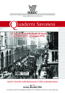 ISTITUTO STORICO DELLA RESISTENZA E DELL’ETÀ CONTEMPORANEA DELLA PROVINCIA DI SAVONA