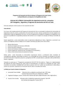 Microsoft Word - INFORME intercambio de experiencias entrte proyectos  GEF Patagonia y CPP Cuba