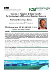 ICB  seminar series[removed]Extents of Reaction & Mass Transfer
