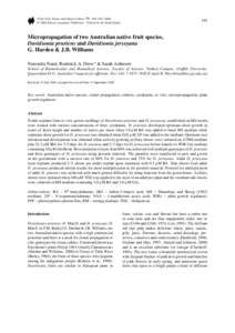 Cell cultures / Plant reproduction / Agronomy / Micropropagation / Davidsonia pruriens / Davidsonia / Plant hormone / Callus / Organ culture / Biology / Bushfood / Cunoniaceae