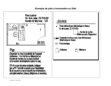 Exemple de plan à transmettre au Sitel  En date du 3 mars 2005 