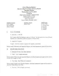 City of Benton Harbor Receivership Transition Advisory Board Meeting Minutes Wednesday, April9, [removed]:00 am (Approved as amended -Apri/30, 2014)