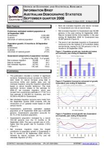 Australian Demographic Statistics, September Quarter 2008