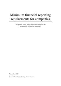 Minimum financial reporting requirements for companies