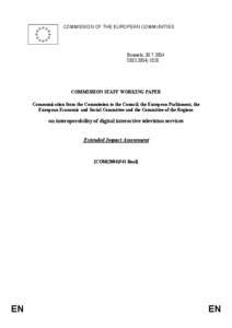 COMMISSION OF THE EUROPEAN COMMUNITIES  Brussels, [removed]SEC[removed]COMMISSION STAFF WORKING PAPER