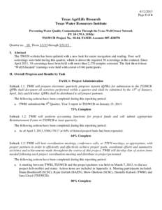 BACTERIAL MONITORING FOR THE BUCK CREEK WATERSHED