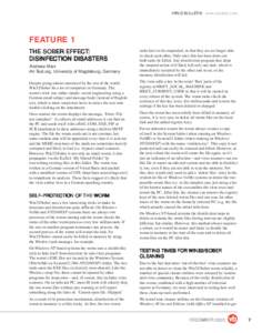 VIRUS BULLETIN www.virusbtn.com  FEATURE 1 THE SOBER EFFECT EFFECT:: DISINFECTION DISASTERS