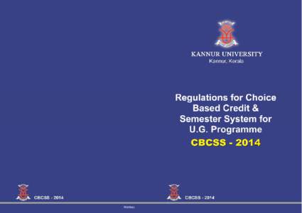 CHOICE BASED CREDIT AND SEMESTER SYSTEM 2014 CBCSS[removed]