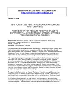 Microsoft Word - NYS Health Foundation Press release re PFR.doc