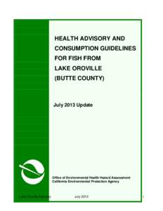 Health Advisory and Consumption Guidelines for Fish from Lake Oroville (Butte County)