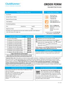 ClubRunner ™  ORDER FORM Connect. Collaborate. Communicate.